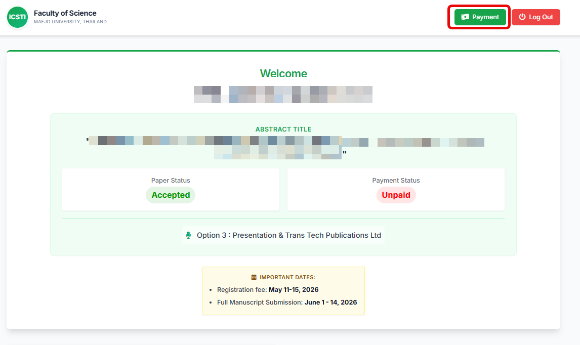 Payment Menu